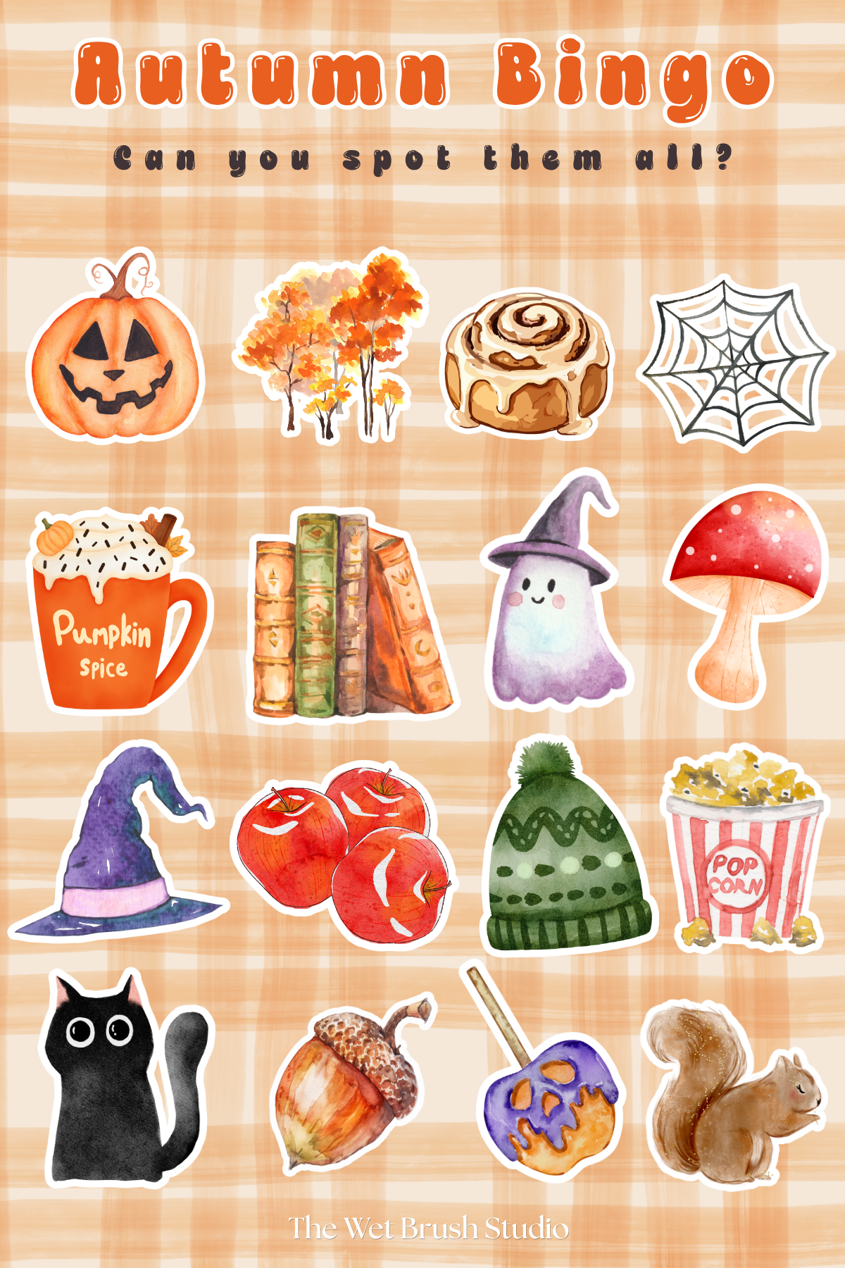 Autumn Bingo Sticker Sheet 🍂