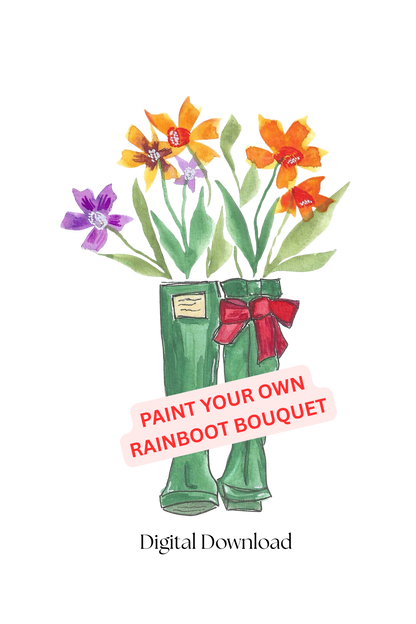 Paint-Your-Own Tiny Rainboot Digital Download