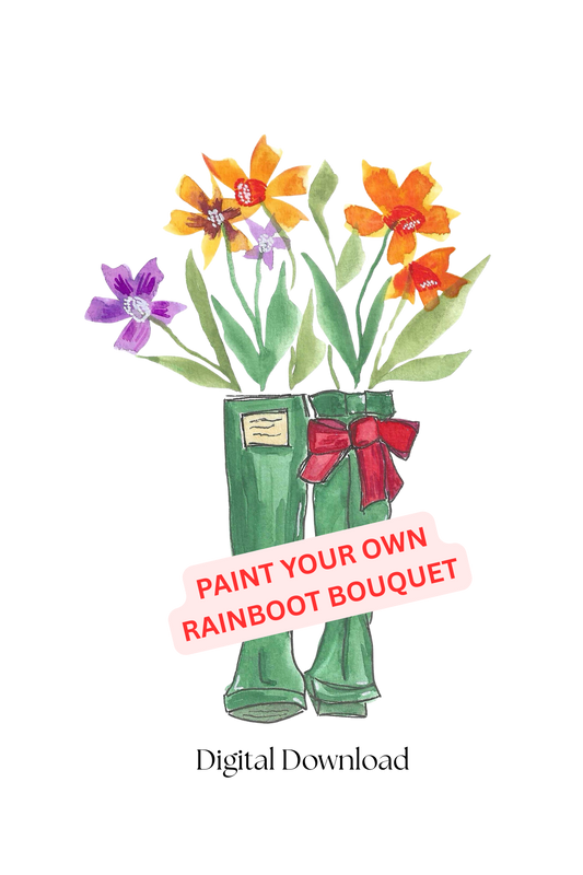 Paint-Your-Own Tiny Rainboot Digital Download