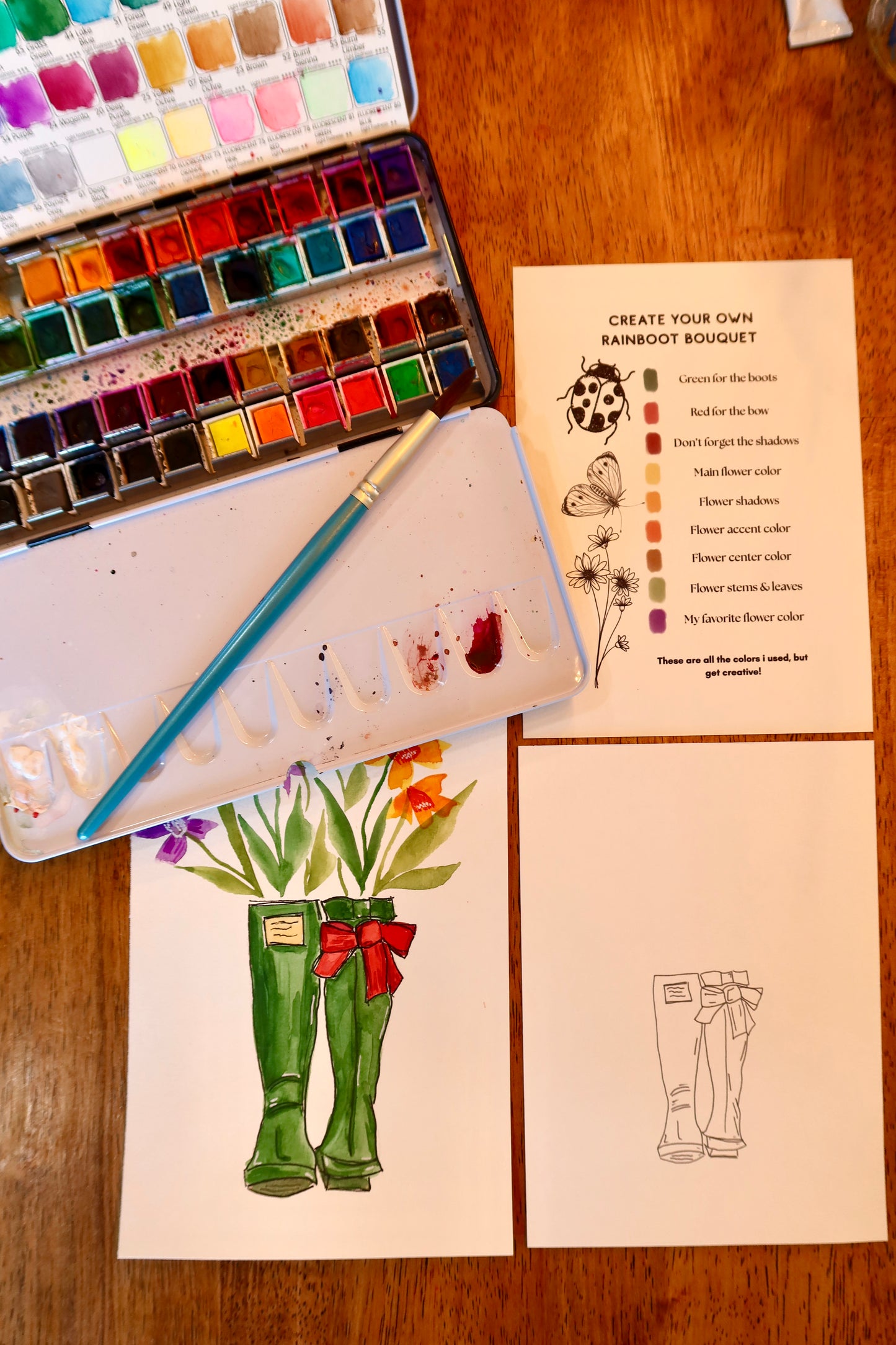 Paint-Your-Own Tiny Rainboot Print