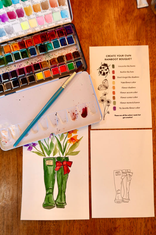 Paint-Your-Own Tiny Rainboot Print