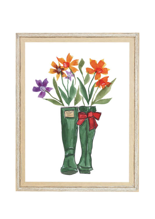 Spring Rainboot Print