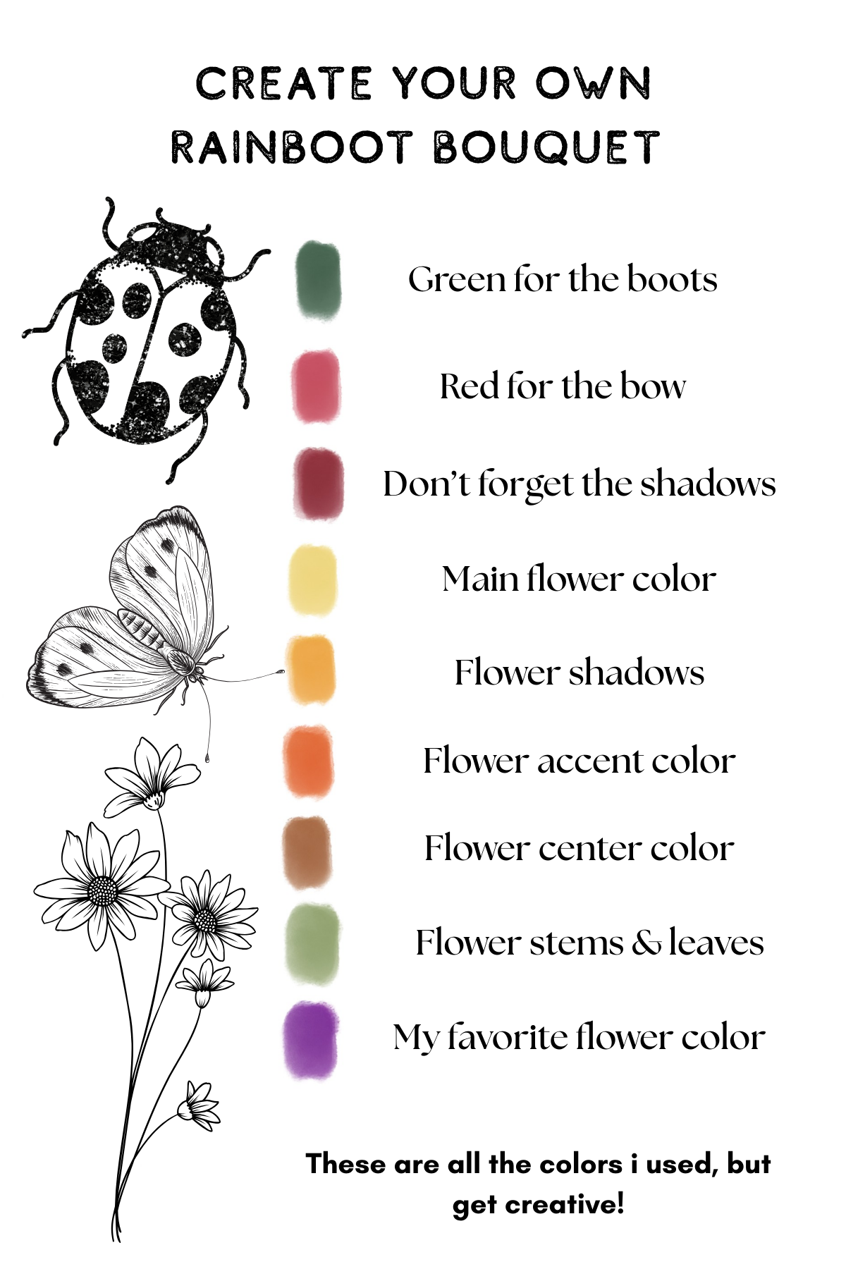 Paint-Your-Own Tiny Rainboot Print