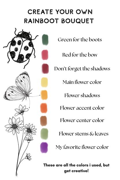 Paint-Your-Own Tiny Rainboot Print