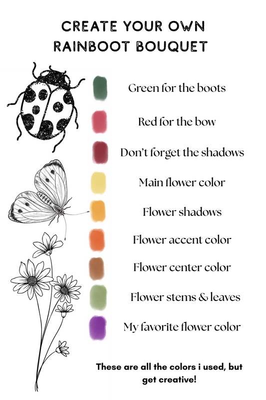 Paint-Your-Own Tiny Rainboot Digital Download